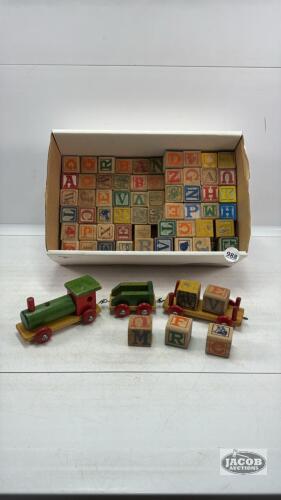 LARGE QUANTITY OF WOODEN ALPHABET BLOCKS