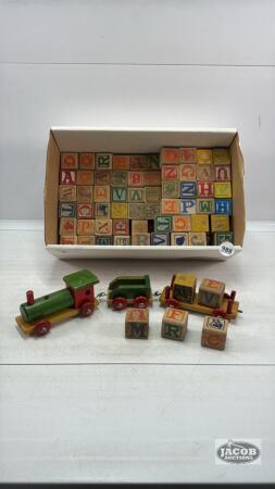 LARGE QUANTITY OF WOODEN ALPHABET BLOCKS
