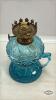 COAL OIL BLUE GLASS FINGER LAMP - 4