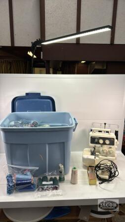 KENMORE 3/4 SERGER MACHINE WITH CONTENTS