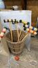 CROCKET SET FOR (6) PLAYERS IN WOODEN BASKET - 4