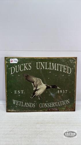 DUCKS UNLIMITED TIN SIGN (SHOWING RUST)