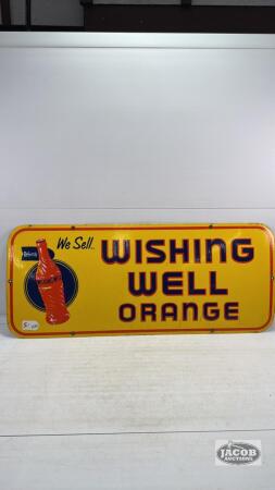 ENAMELED ORIGINAL WISHING WELL SIGN