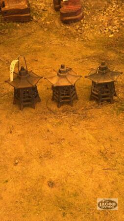 (3) CAST IRON CANDLE HOLDERS