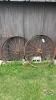 2 METAL 46IN WAGON WHEELS