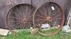 2 METAL 46IN WAGON WHEELS - 2
