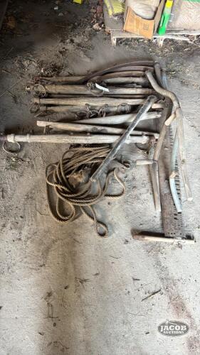 ANTIQUE FARM TOOLS AND DECOR LOT