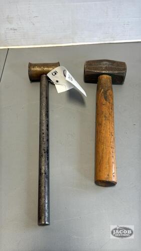 SMALL SLEDGE AND BRASS HAMMER