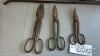 3 TIN SNIPS AND 3 PRY BARS - 3