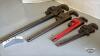 4 STEEL PIPE WRENCHES - 3