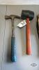 2 CLAW HAMMERS AND RUBBER MALLET - 2