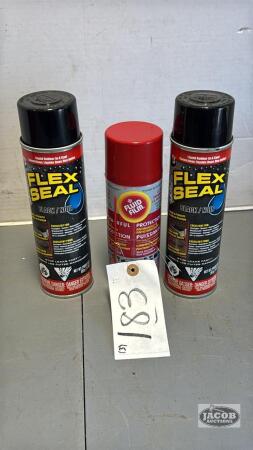 2 FLEX SEAL CANS AND 1 FLUID FILM