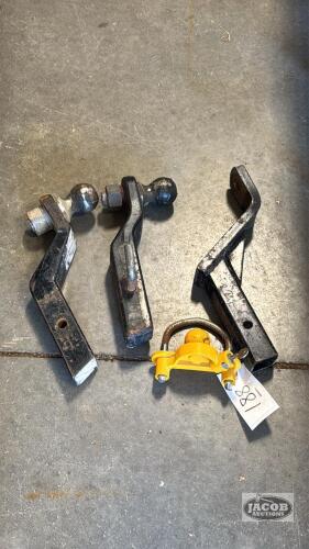 3 TRAILER HITCH RECEIVERS AND BALL LOCK