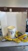 2 EXTENSION CORDS AND TROUBLE LIGHT