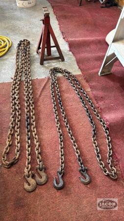 2 CHAINS AND SINGLE 17IN TALL AXLE STANDS