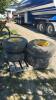 (4) 12.5L-16SL GOODYEAR TIRES ON 8 BOLT RIMS - 8