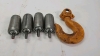 4 Metal Conveyor Rollers and 8in Hook