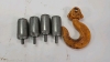 4 Metal Conveyor Rollers and 8in Hook - 2