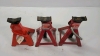 3 Motomaster Axle Stands -10in High - 2