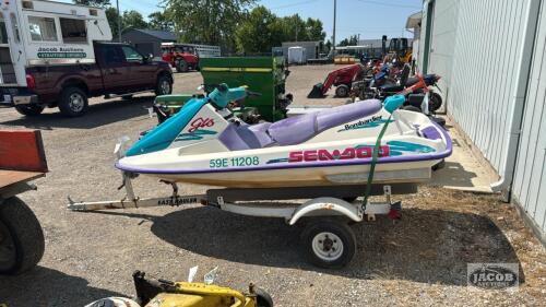 NOT RUNNING: 1995 SEADOO GTS WITH TRAILER