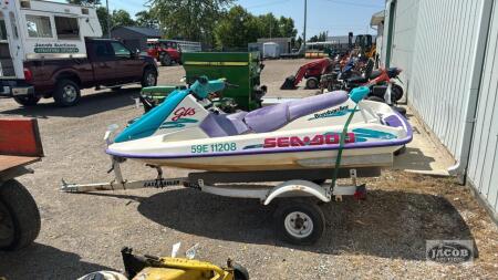 NOT RUNNING: 1995 SEADOO GTS WITH TRAILER