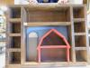 HANDMADE DISPAY SHELF, WALL MOUNT W/BARN ACCENT
