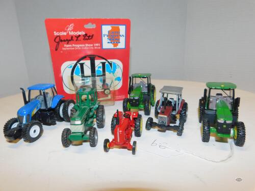 1/64 LOT OF 7 MISC TRACTORS