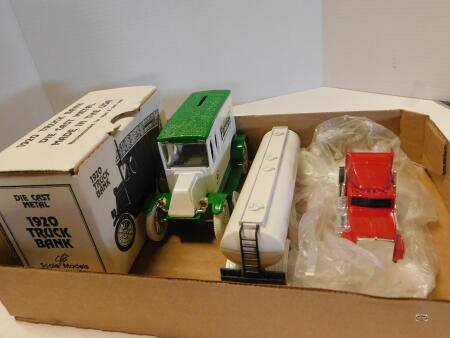 1/64 RED SEMI W/WHITE TANKER TRACTOR TRAILER, MINT