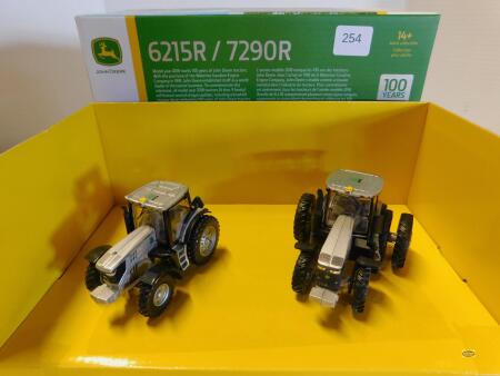 1/64 ERTL JOHN DEERE 6215R & 7290R TRACTOR SET, IN BOX
