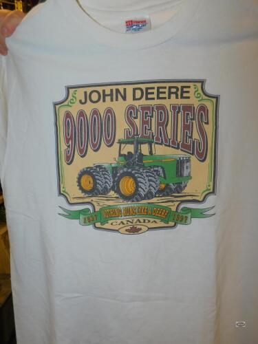 JOHN DEERE 9000 SERIES WHITE T-SHIRT, SIZE LARGE
