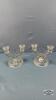 (2) IRIS PATTERN DOUBLE CANDLE STICK HOLDERS
