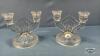 (2) IRIS PATTERN DOUBLE CANDLE STICK HOLDERS - 2