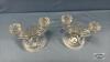 (2) IRIS PATTERN DOUBLE CANDLE STICK HOLDERS - 3