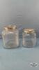 (2) MATCHING SQUARE GLASS JARS WITH LIDS