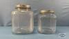 (2) MATCHING SQUARE GLASS JARS WITH LIDS - 2