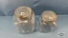 (2) MATCHING SQUARE GLASS JARS WITH LIDS - 3