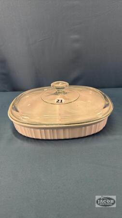 CORNING WARE 1.8L DIVIDED CASEROLE DISH WITH LID
