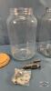 (2) UNMATCHED GLASS DRINK DISPENSERS - 5