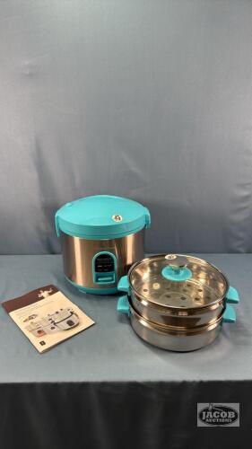 WOLFGANG PUCK STAINLESS STEAMER AND RICE COOKER
