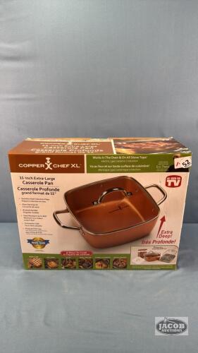 COPPER CHEF 11IN EXTRA LARGE CASSEROLE PAN AND LID