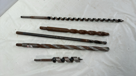 Assorted Masonry and Auger Bits -Longest is 18in