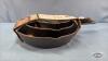 (3) PIECE UNUSED JIM BEAM CAST IRON SKILLET SET - 3