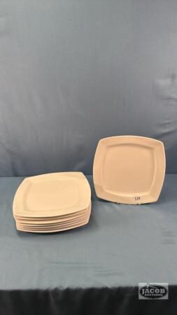 (8) BOWRING 9.5IN SQUARE PLATES