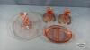 PINK DEPRESSION GLASS LOT - 3