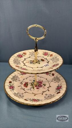 (2) TIER WOOD AND SON DESSERT PLATE