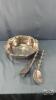MARIPOSA METAL SALAD BOWL WITH UTENSILS