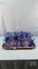 (12) 4.5IN BLUE GLASS TUMBLERS