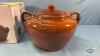 3 QUART STONE WARE BEAN POT - 3