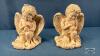 PAIR OF PLASTER CHERUB BOOK ENDS - 2