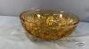 HONEY GOLD AMBER 8IN GLASS BOWL - 9